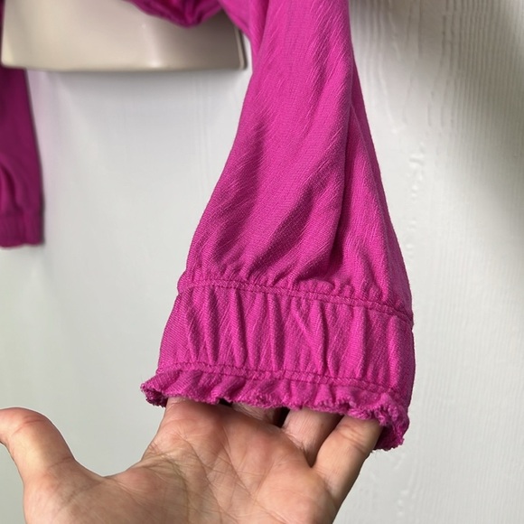 Free People - Movement Surfside Living Magenta Pink Cropped Overside Top Size XS - Picture 8 of 15